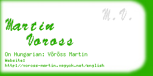 martin voross business card