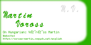 martin voross business card